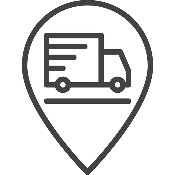 Ícone Caminhão Transporte Mapa Categoria Compras Commerce —  Vetores de Stock