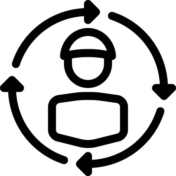 Иконка Потока Стрелок Стиле Outline — стоковый вектор