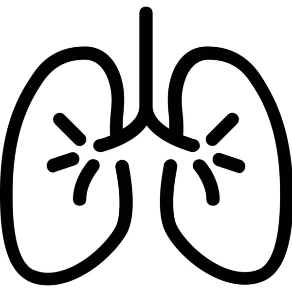 Anatomie Biologie Lungen Ikone Outline Stil — Stockvektor