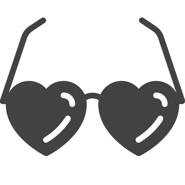 Gafas Corazón Icono Gafas Sol Estilo Sólido — Archivo Imágenes Vectoriales