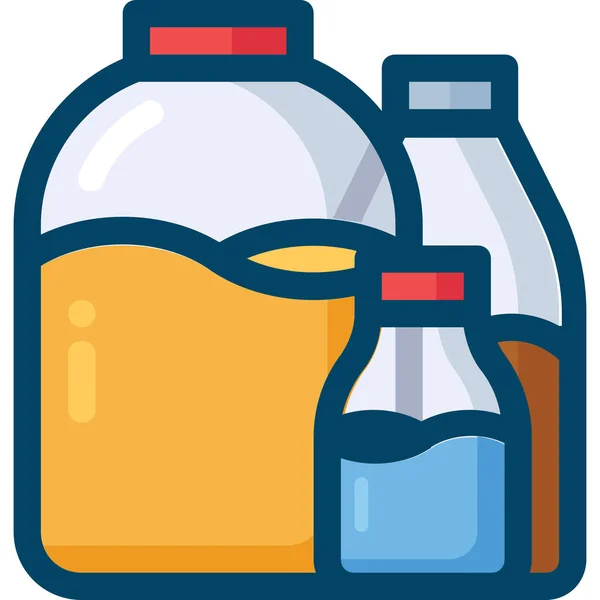 Bottiglie Conservazione Icona Alimentare Stile Contorno Riempito — Vettoriale Stock