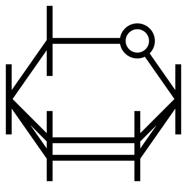 Icône Molécule Chimie Des Glucides Dans Style Outline — Image vectorielle