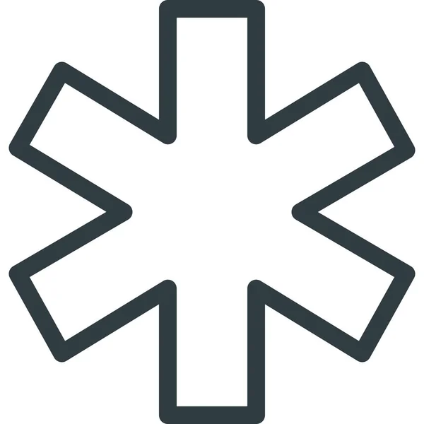 Ambulancia Esquema Hospitales Icono Atención Médica Estilo Esquema — Vector de stock