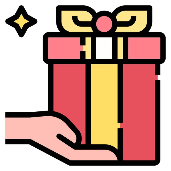 Caixa Ícone Presente Natal Categoria Ação Graças — Vetor de Stock