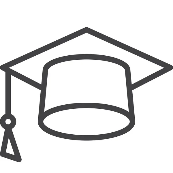 Ακαδημαϊκό Καπέλο Εκπαίδευση Εικονίδιο Στυλ Περίγραμμα — Διανυσματικό Αρχείο