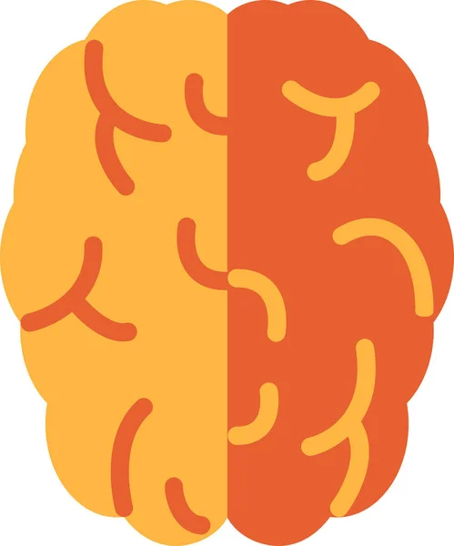 Beyin Kafa Simgesi Düz Stil — Stok Vektör