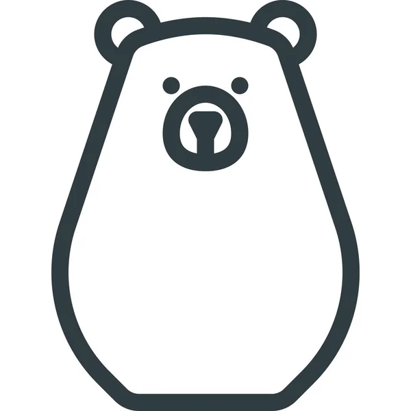 Αρκούδα Bearbot Περίγραμμα Εικονίδιο Στυλ Περίγραμμα — Διανυσματικό Αρχείο