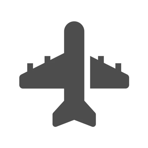 Icono Negocio Del Aeropuerto Avión Estilo Sólido — Vector de stock