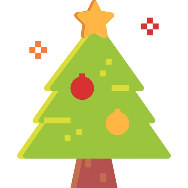 Icono Naturaleza Del Bosque Navidad Estilo Plano — Vector de stock