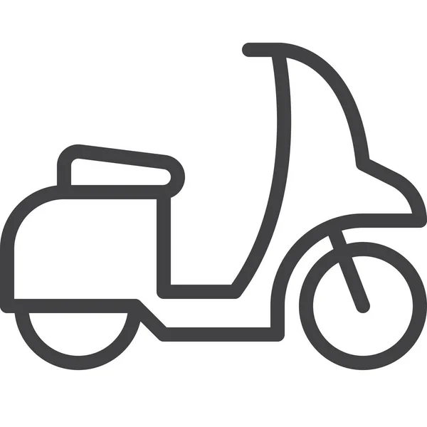 Mofa Motorroller Ikone Outline Stil — Stockvektor