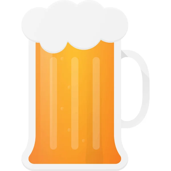 Cerveza Bebida Bebidas Icono Estilo Plano — Vector de stock