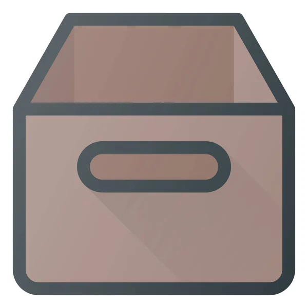 Caja Archivo Contiene Icono Estilo Contorno Relleno — Vector de stock