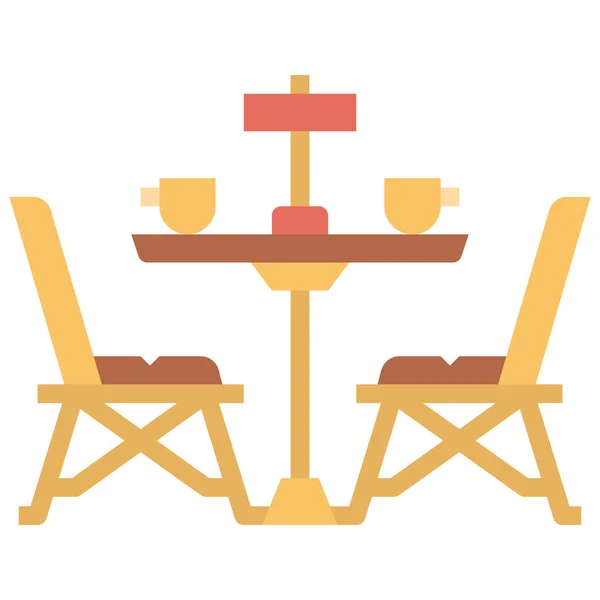 Ікона Кавових Меблів Плоскому Стилі — стоковий вектор