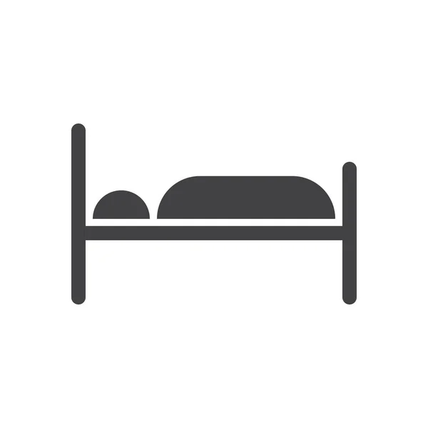 Cama Icono Habitación Hotel Estilo Sólido — Vector de stock