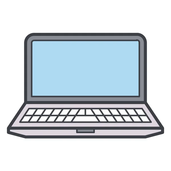 Laptop Computador Ícone Notebook Estilo Esboço Preenchido — Vetor de Stock