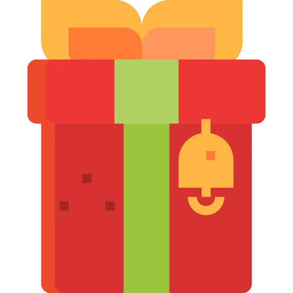 Box Geschenk Ornamente Symbol Flachen Stil — Stockvektor