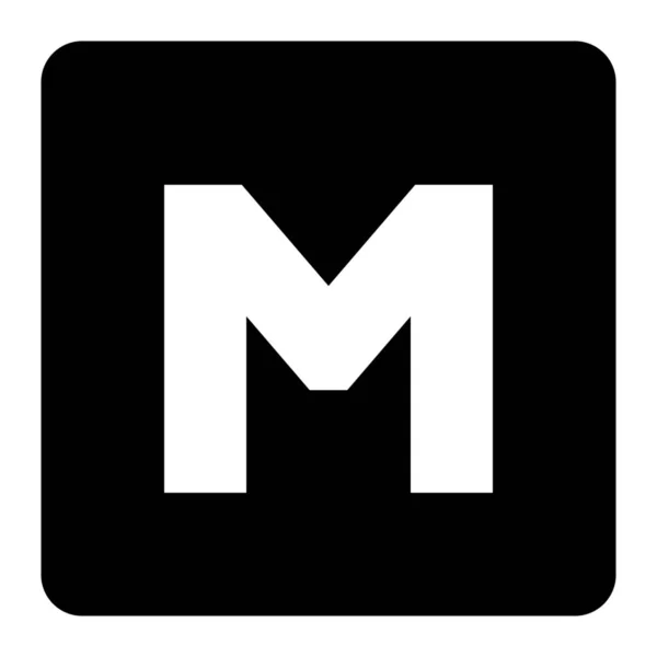 Lieux Métro Icône Station Dans Style Solide — Image vectorielle