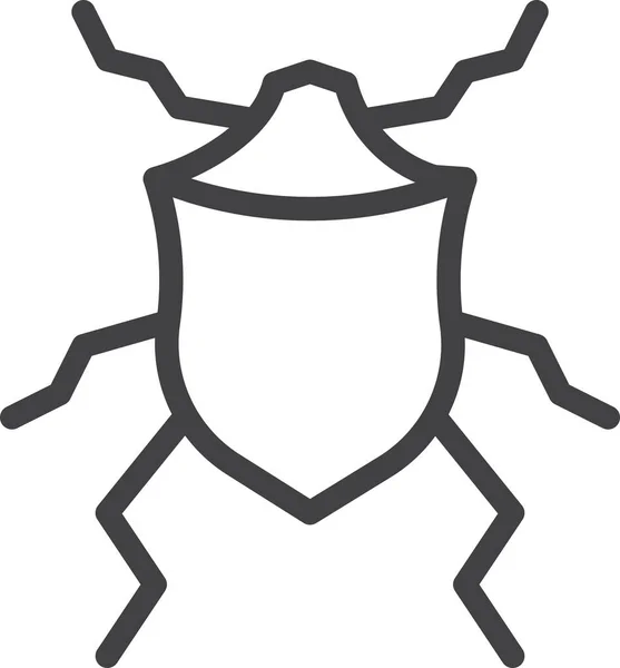 Icona Del Bug Del Coleottero Della Cimice Stile Outline — Vettoriale Stock