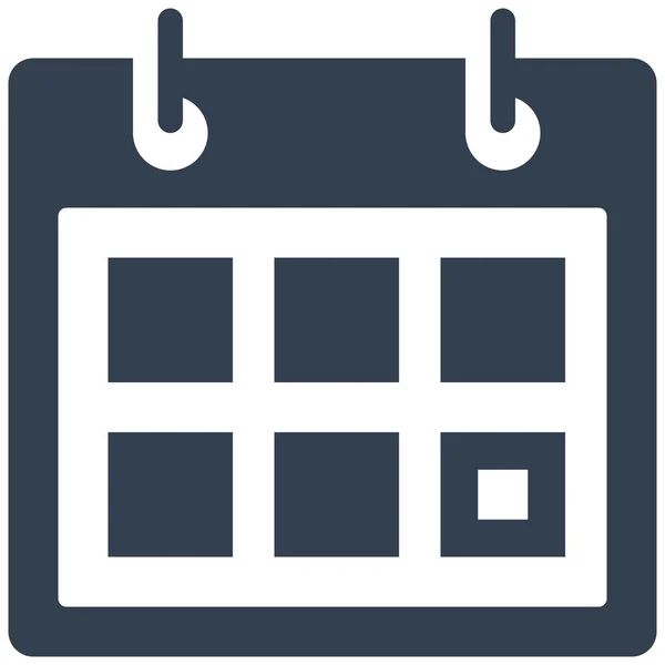 Calendario Organizzatore Fare Icona Stile Solido — Vettoriale Stock