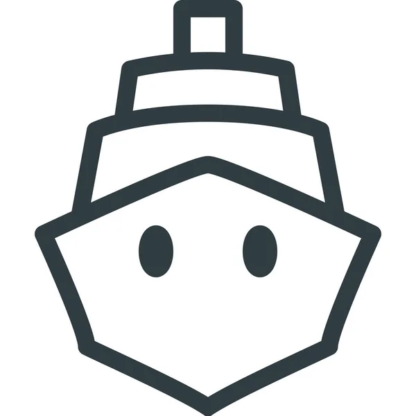 Marine Segelschiff Ikone Outline Stil — Stockvektor