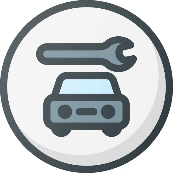 Dirección Del Coche Gps Icono Estilo Contorno Lleno — Vector de stock