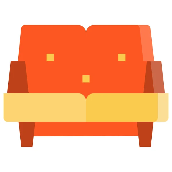 Sillón Cómodo Icono Los Muebles Estilo Plano — Vector de stock