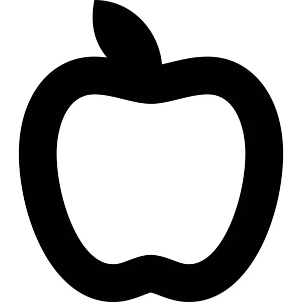 Ikona Bio Żywności Jabłko Stylu Zarys — Wektor stockowy