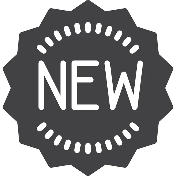 Badge Label Neue Ikone Solid Stil — Stockvektor