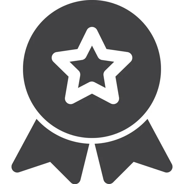 Ikona Kvality Medaile Certifikátu Jednolitém Stylu — Stockový vektor