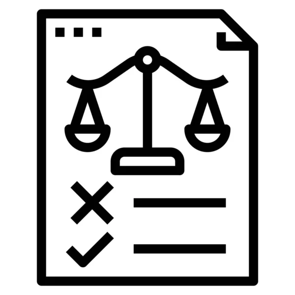 Liste Vérification Icône Réglementation Conformité Dans Style Contour — Image vectorielle