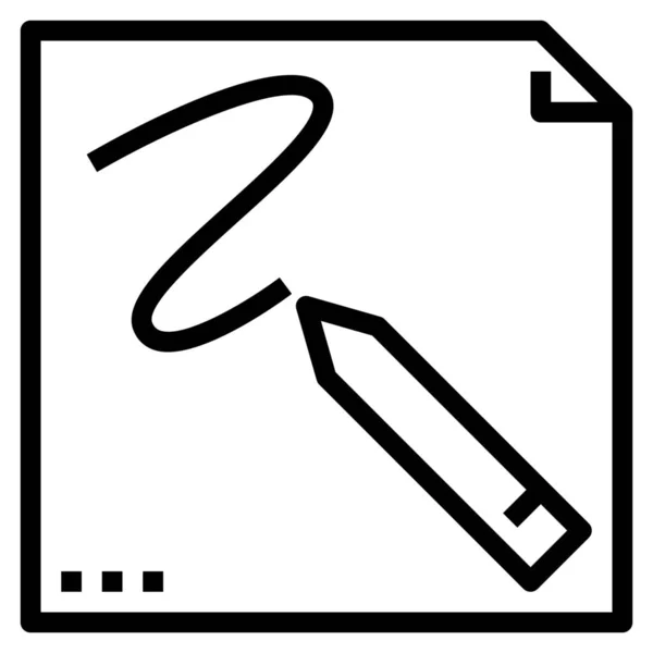 Ikona Kreslení Doodle Draftu — Stockový vektor