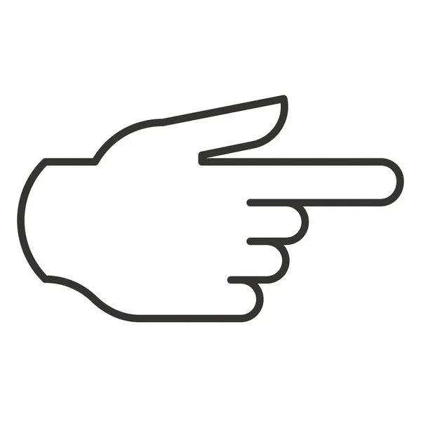 Значок Правой Руки Пальца Стиле Контура — стоковый вектор