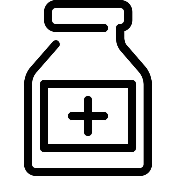 Ikon Kesehatan Obat Botol Dalam Gaya Outline - Stok Vektor