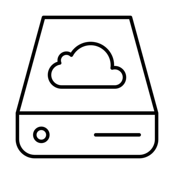 Ikona Databáze Cloudových Dat Stylu Osnovy — Stockový vektor