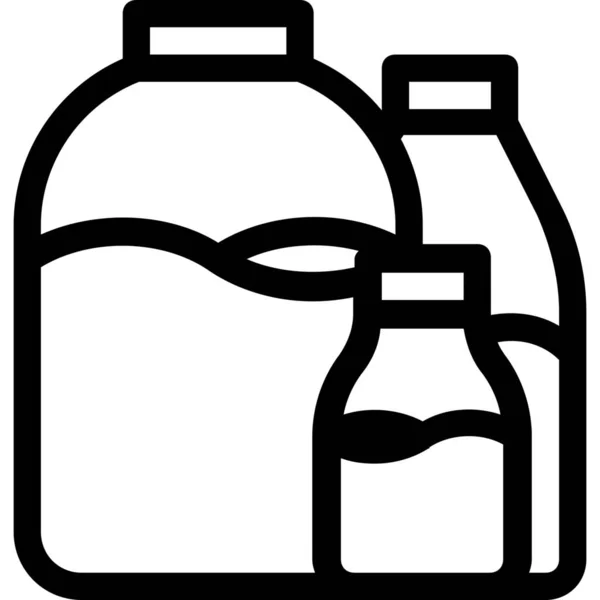 Bottiglia Icona Vaso Conservazione Stile Outline — Vettoriale Stock