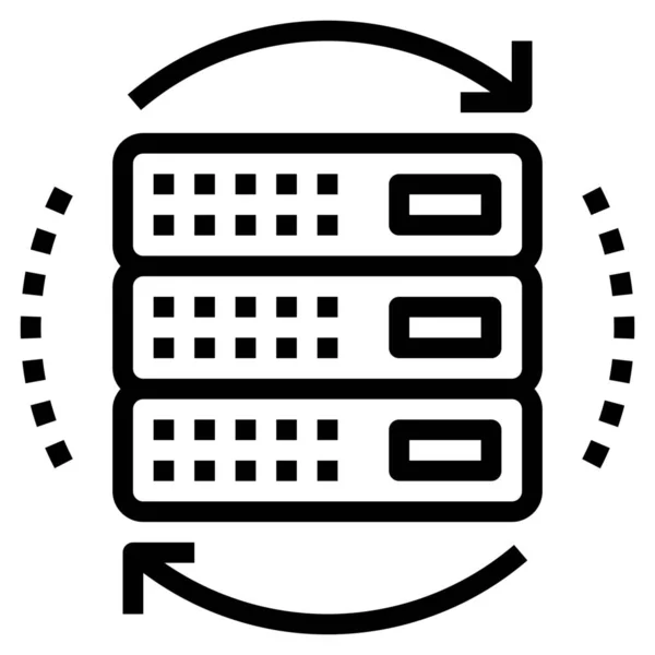 Csere Hosting Megújítása Ikon Körvonalazott Stílusban — Stock Vector