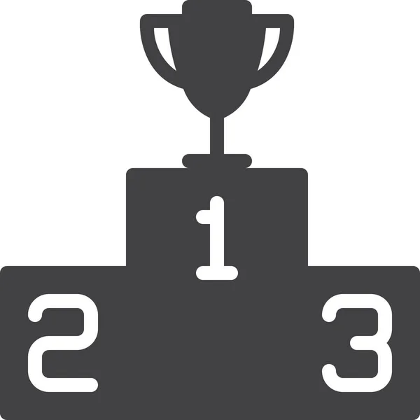 Cup Podium Sport Icoon Solid Stijl — Stockvector