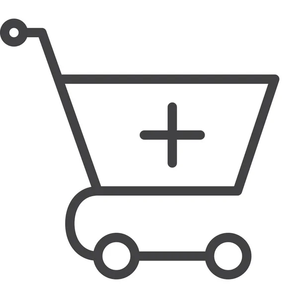 Winkelmand Toevoegen Icoon Shopping Commerce Categorie — Stockvector