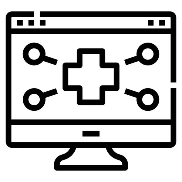 Icono Del Sistema Médico Datos — Vector de stock