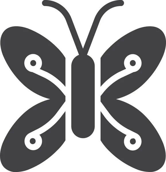 Икона Насекомого Бабочки Твердом Стиле — стоковый вектор