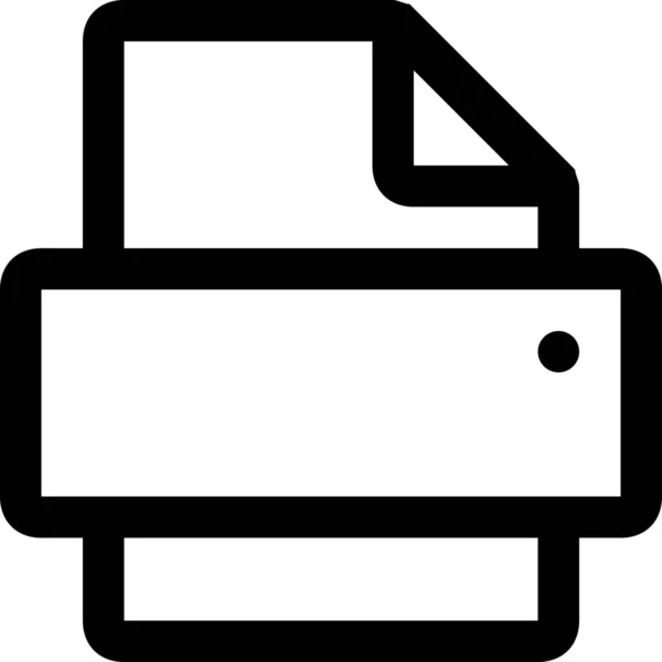 Icono Impresora Impresión Papel Estilo Esquema — Vector de stock