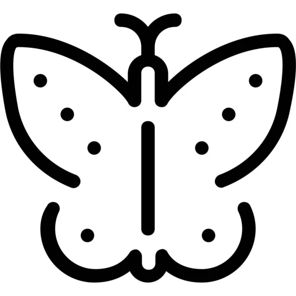 Állat Bug Pillangó Ikon Körvonalazott Stílusban — Stock Vector