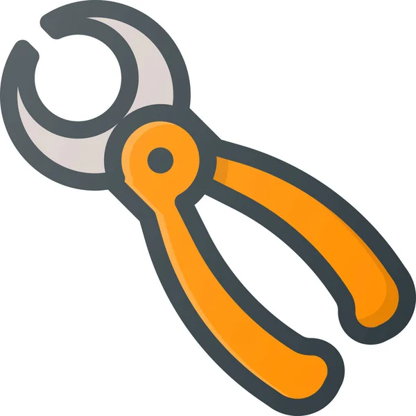 Construction Industry Plier Icon Filled Outline Style — Stock Vector