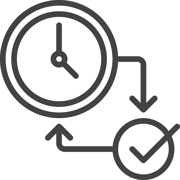 Marca Verificación Icono Gestión Del Reloj — Vector de stock