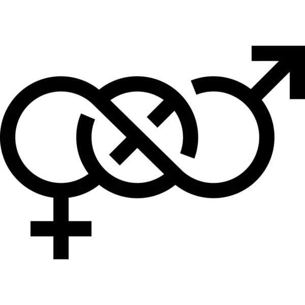 Bisexual Femenino Género Icono — Archivo Imágenes Vectoriales