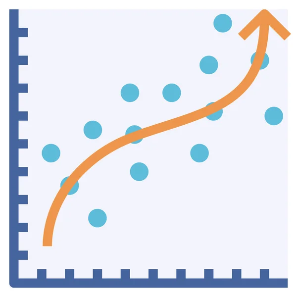 Analyse Voorspelling Regressie Icoon Business Management Categorie — Stockvector