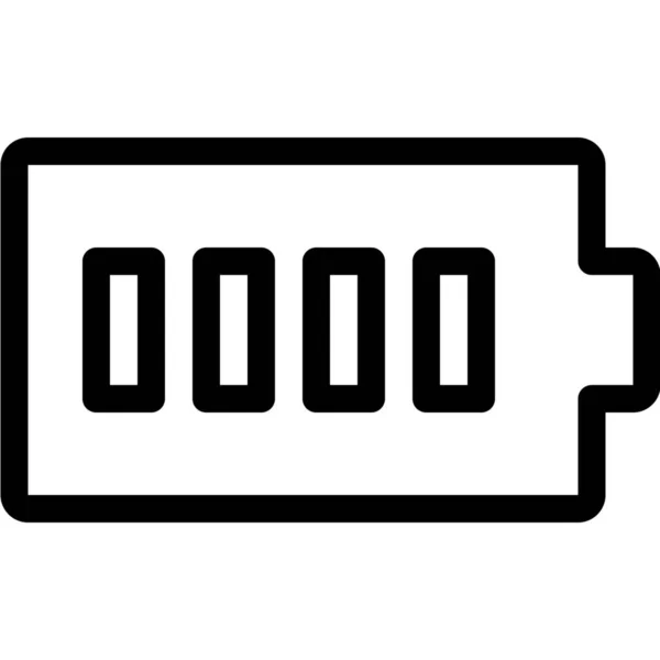 Batterij Laden Volledige Pictogram Omtrek Stijl — Stockvector