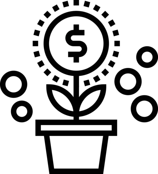 Значок Доллара Бизнес Монет Стиле Абриджа — стоковый вектор