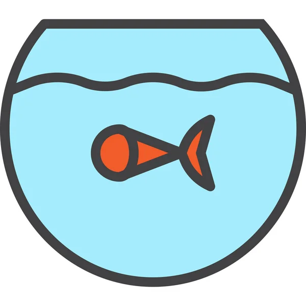 Fish Aquarium Water Icon —  Vetores de Stock