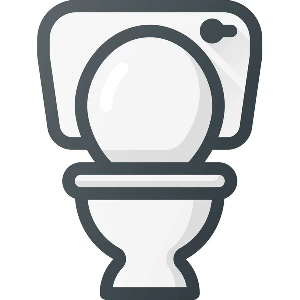 Koupelna Toaleta Ikona Vyplněném Obrysu Stylu — Stockový vektor